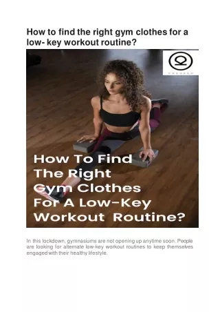 How to find the right gym clothes for a low