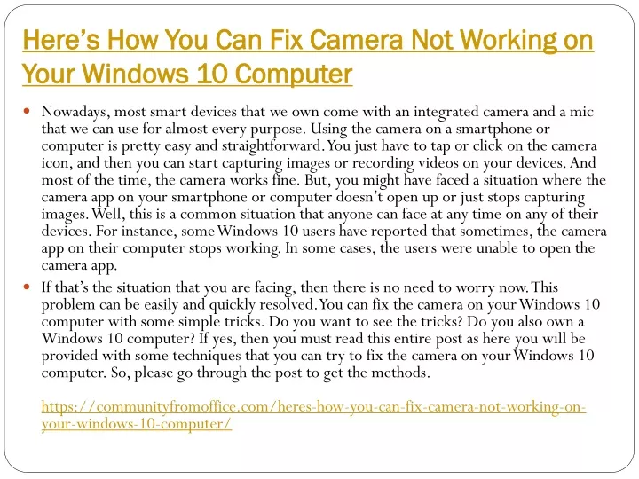 here s how you can fix camera not working on your windows 10 computer