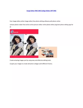 Image Editor FREE AND Collage Maker APP FREE