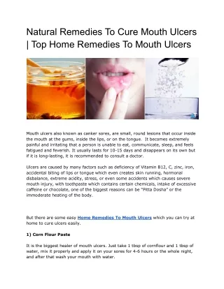 Natural Remedies To Cure Mouth Ulcers _ Top Home Remedies To Mouth Ulcers
