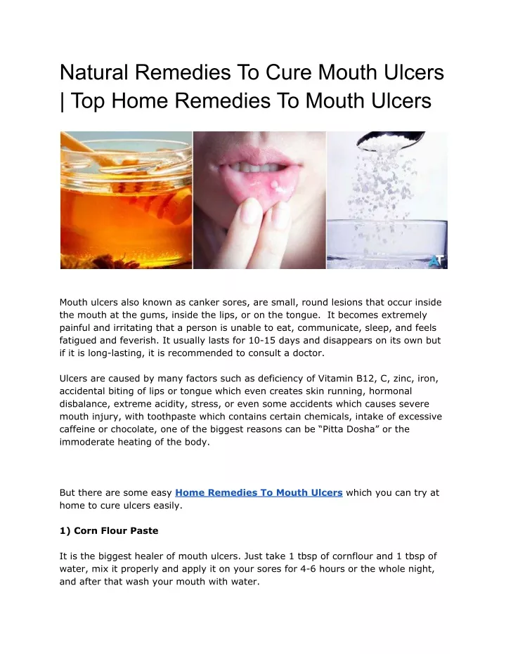 natural remedies to cure mouth ulcers top home