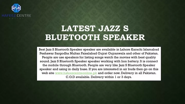 latest jazz s bluetooth speaker