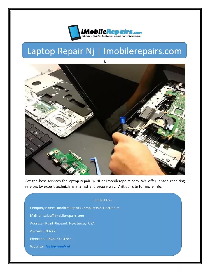 laptop repair nj imobilerepairs com