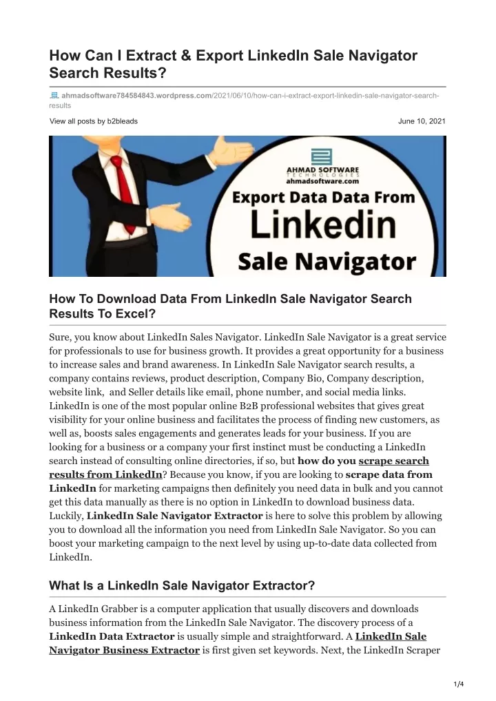 how can i extract export linkedin sale navigator