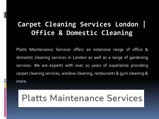 Carpet Cleaning Services London | Office & Domestic Cleaning