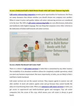 access a dedicated staff to build better bonds