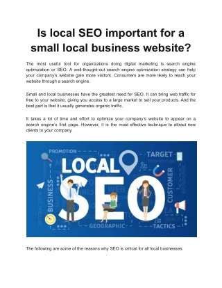 Is local SEO important for a small local business website?