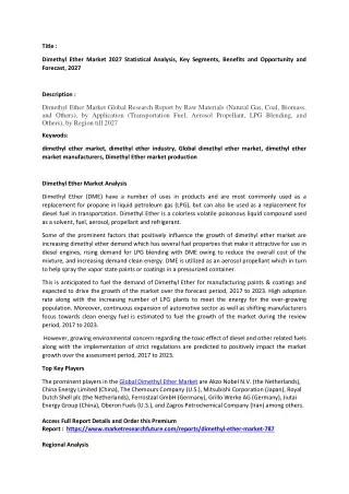 Dimethyl Ether Market Analysis.docx