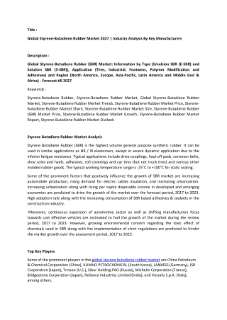 Styrene Butadiene Rubber Market Analysis.docx