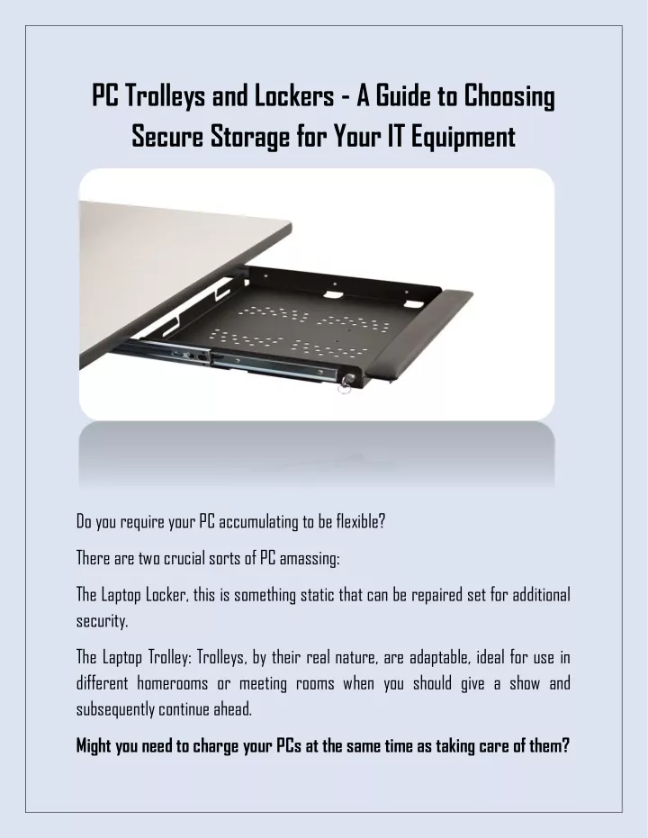 pc trolleys and lockers a guide to choosing