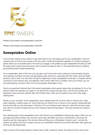Sweepstakes Online