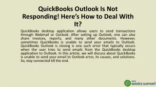 QuickBooks Outlook Is Not Responding! Here’s How to Deal With It?