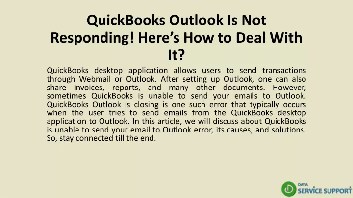quickbooks outlook is not responding here s how to deal with it