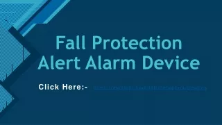 Fall Protection Alert Alarm Device