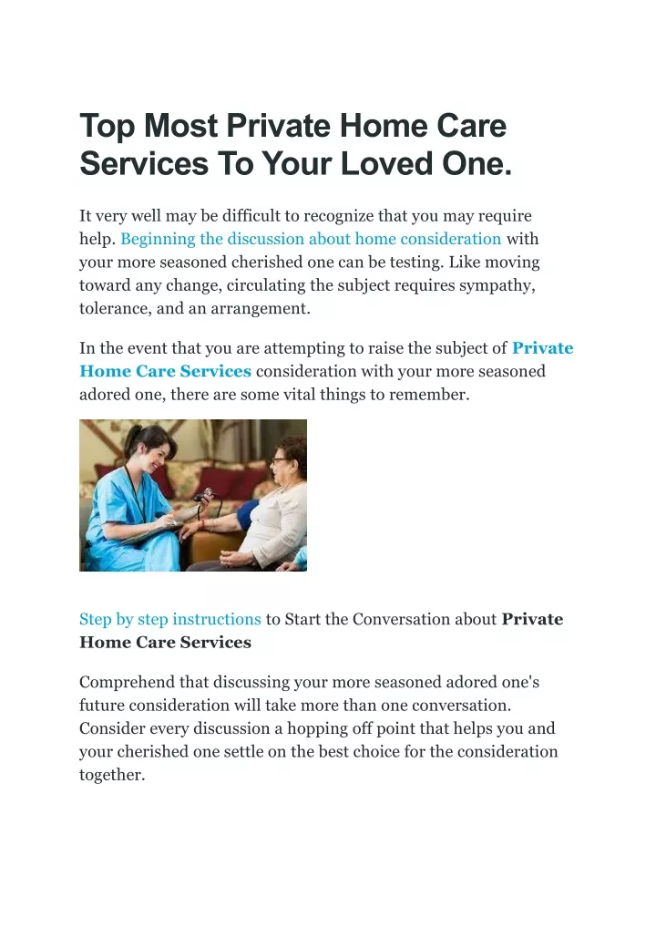 top most private home care services to your loved