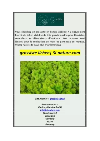 grossiste lichen Si-nature.com