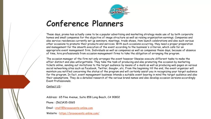 conference planners