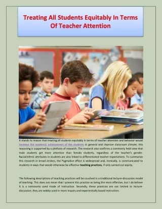 treating all students equitably in terms