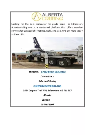 Grade Beam Edmonton | Albertacribbing.com