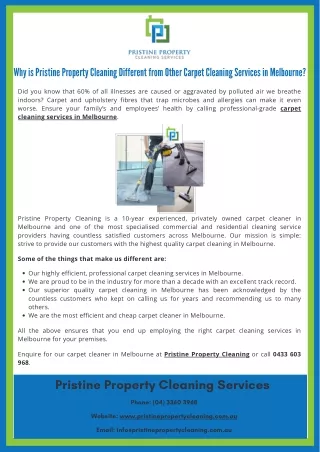 why is pristine property cleaning different from