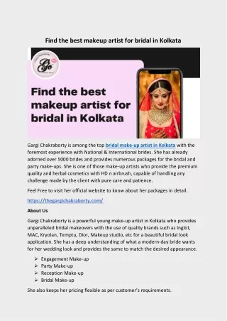 Find the best makeup artist for bridal in Kolkata
