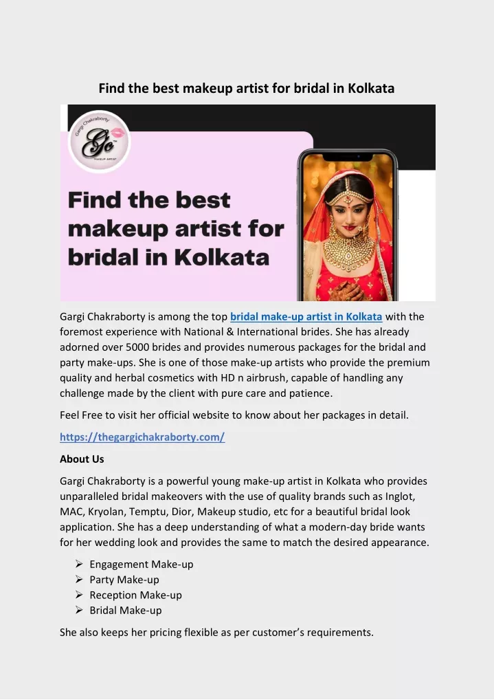 find the best makeup artist for bridal in kolkata