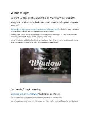 Window Signs