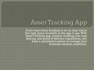 Asset Tracking App