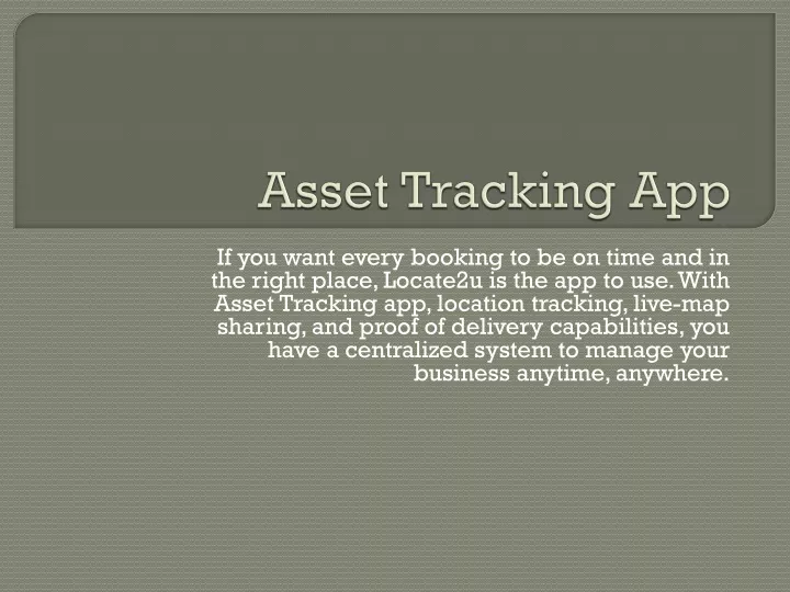 asset tracking app