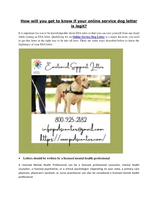 How will you get to know if your online service dog letter is legit-converted
