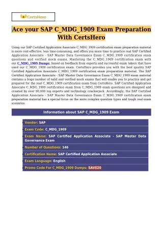 Get Success With Real SAP C_MDG_1909 Exam PDF-[2021]