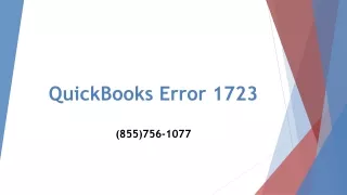 QuickBooks Error 1723