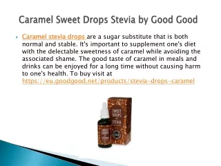 Caramel Sweet Drops Stevia by Good Good