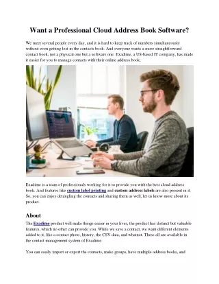 want a professional cloud address book software