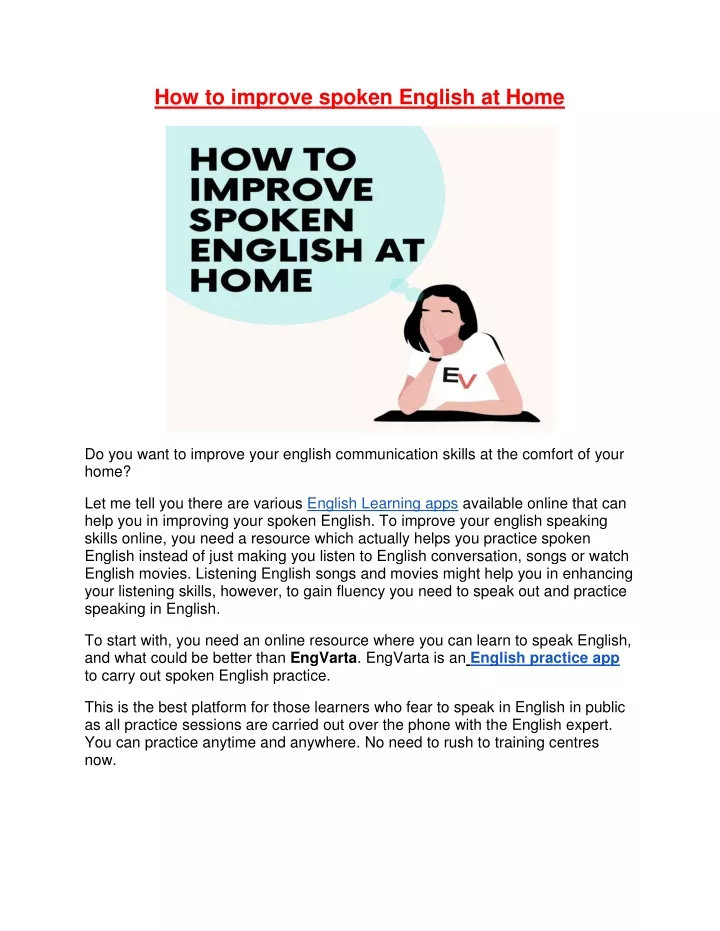 how to improve spoken english at home