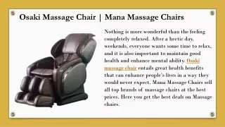 Buy Top Quality Massage Chair Online