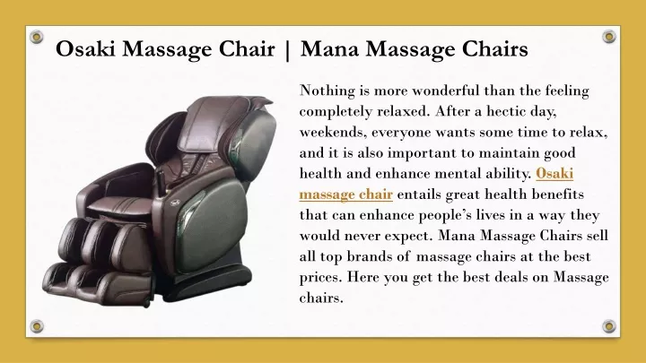 osaki massage chair mana massage chairs