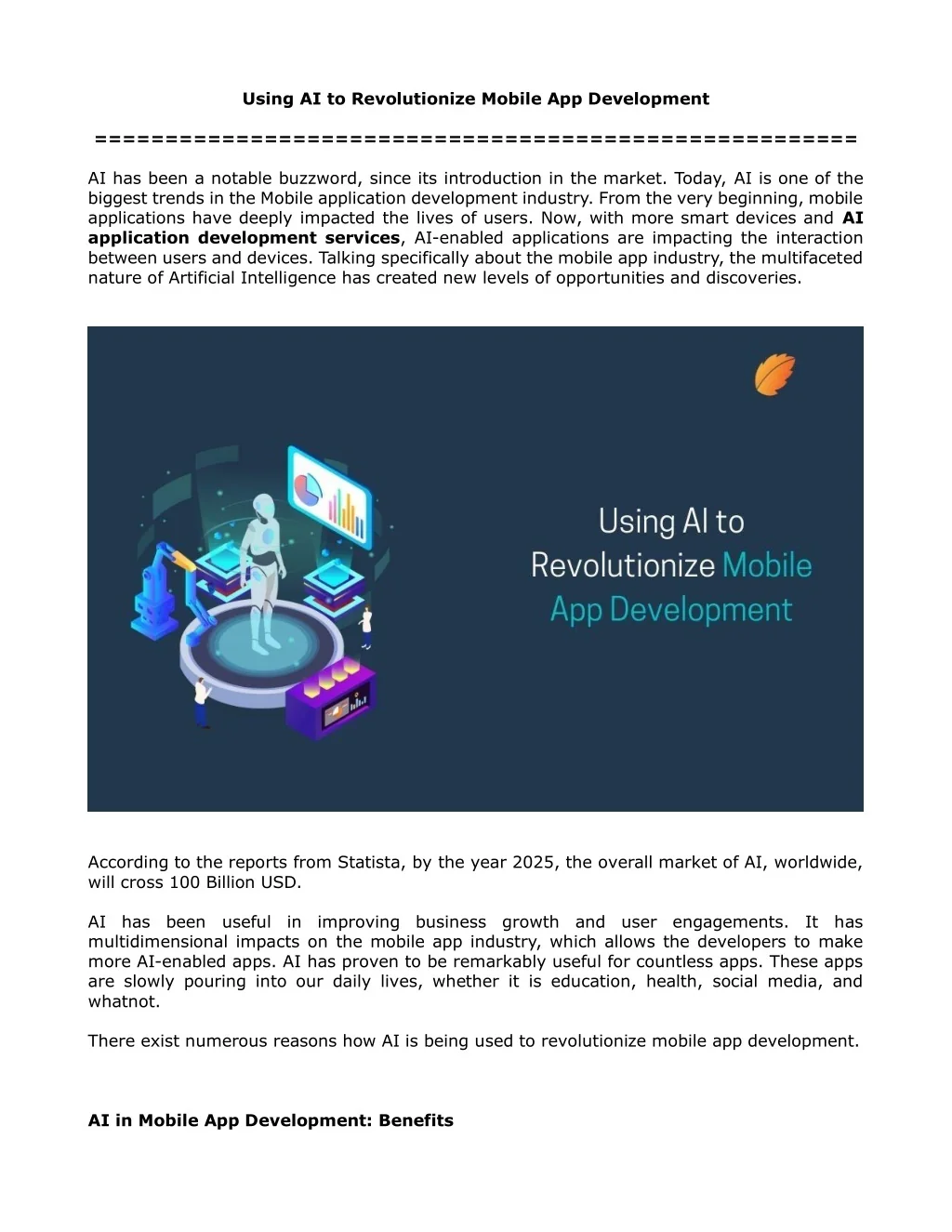 PPT - Using AI to Revolutionize Mobile App Development PowerPoint ...