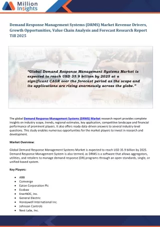 demand response management systems drms market