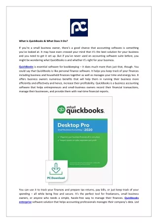 what is quickbooks what does it do