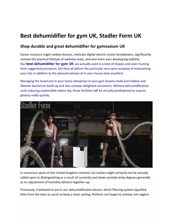 best dehumidifier for gym uk stadler form uk
