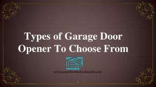 Types of Garage Door Opener To Choose From - PDF