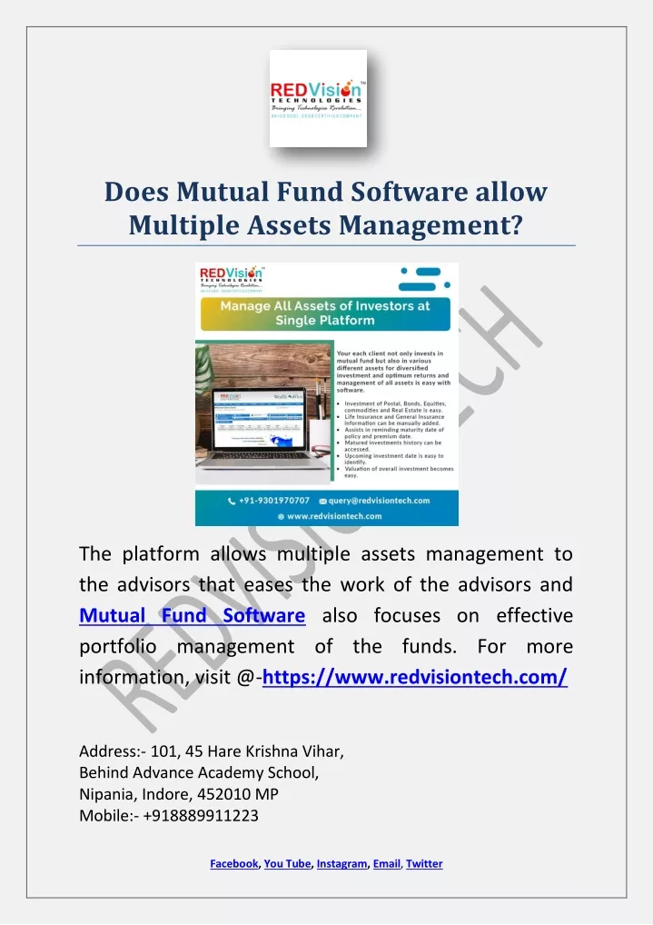 does mutual fund software allow multiple assets