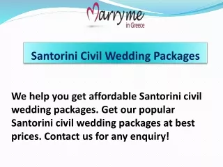 Santorini Civil Wedding Packages