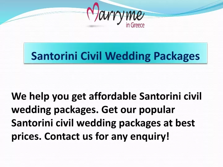 santorini civil wedding packages