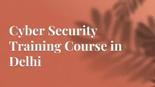 Cyber Security  Institute in Delhi