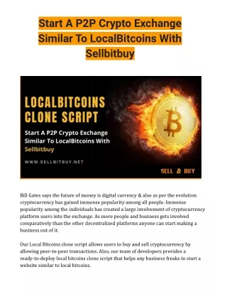 start a p2p crypto exchange similar