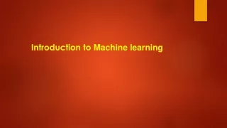 introduction to machine learning