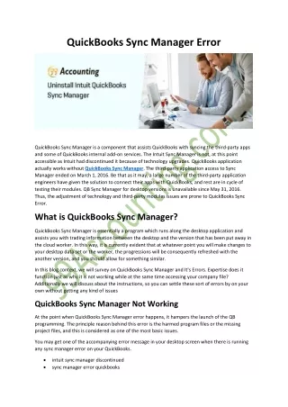 quickbooks sync manager error