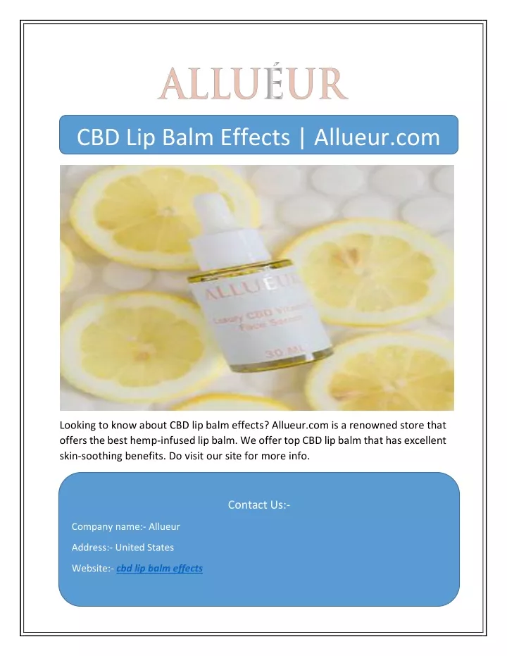 cbd lip balm effects allueur com